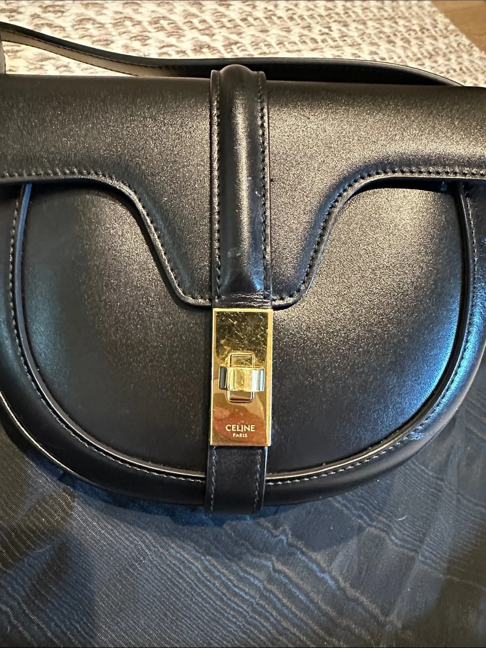 Celine Black Leather 16 Besace bag - Picture 2 of 11